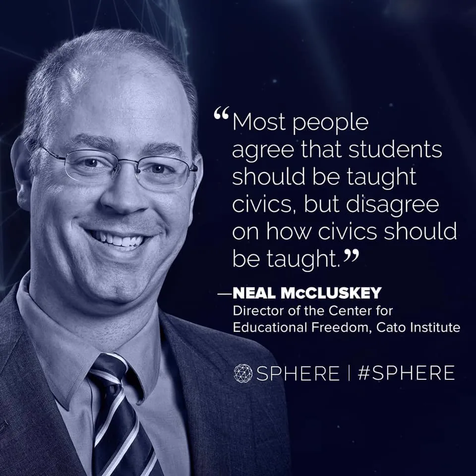 Neal McCluskey con una frase sobre educación cívica